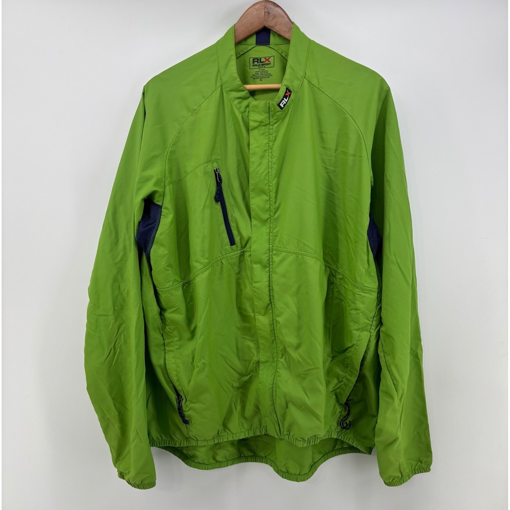Ralph Lauren RLX Polo Sport Jacket Mens XL Full Zip Windbreaker Sport Tech Green